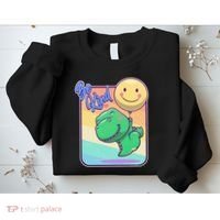 Be Kind Cute Happy TRex Dino Smiley Balloon Sweatshirt thumb 2