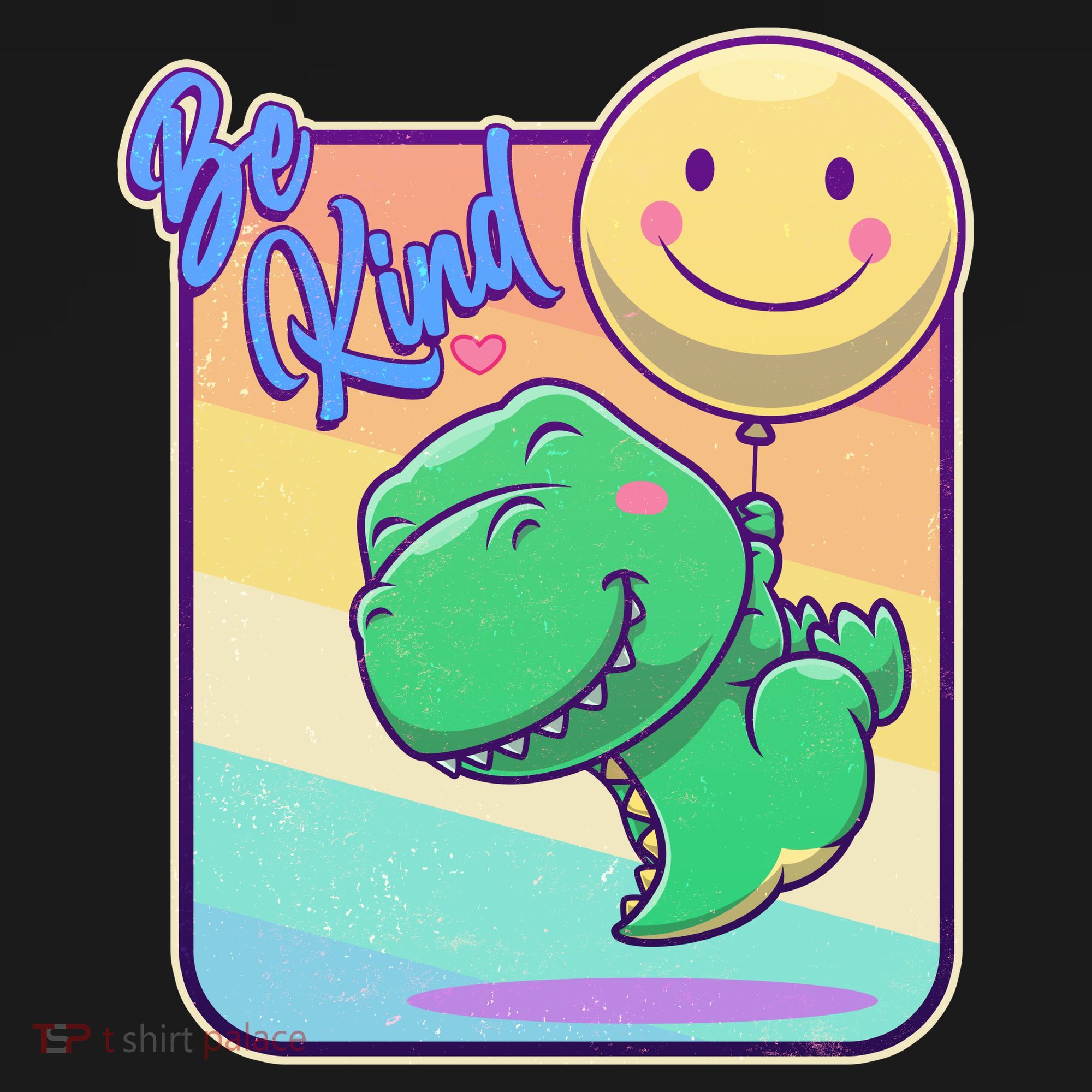 Be Kind Cute Happy TRex Dino Smiley Balloon Women's Hoodie