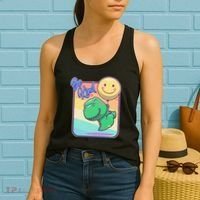 Be Kind Cute Happy TRex Dino Smiley Balloon Women's Tank Top thumb 2