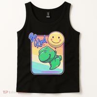 Be Kind Cute Happy TRex Dino Smiley Balloon Tank Top thumb 2