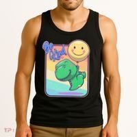 Be Kind Cute Happy TRex Dino Smiley Balloon Tank Top thumb 3