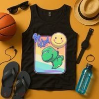 Be Kind Cute Happy TRex Dino Smiley Balloon Tank Top thumb 4