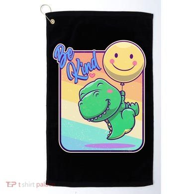 Be Kind Cute Happy TRex Dino Smiley Balloon Golf Towel