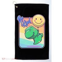 Be Kind Cute Happy TRex Dino Smiley Balloon Golf Towel thumb 0