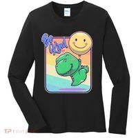 Be Kind Cute Happy TRex Dino Smiley Balloon Women's Long Sleeve Shirt thumb 0