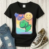 Be Kind Cute Happy TRex Dino Smiley Balloon Women's T-Shirt thumb 3