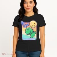 Be Kind Cute Happy TRex Dino Smiley Balloon Women's T-Shirt thumb 4