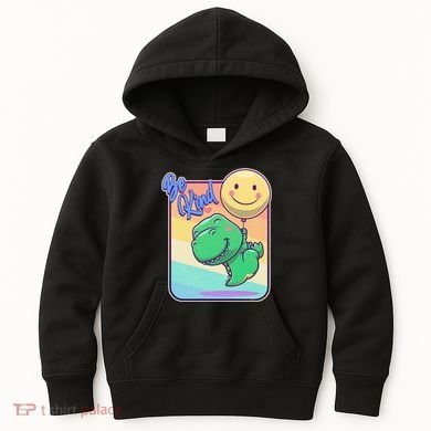 Be Kind Cute Happy TRex Dino Smiley Balloon Kids Hoodie