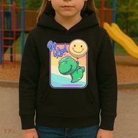 Be Kind Cute Happy TRex Dino Smiley Balloon Kids Hoodie thumb 3