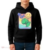 Be Kind Cute Happy TRex Dino Smiley Balloon Kids Hoodie thumb 4