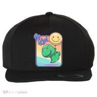 Be Kind Cute Happy TRex Dino Smiley Balloon Wool Snapback Cap thumb 0