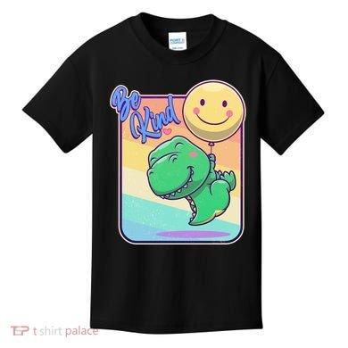 Be Kind Cute Happy TRex Dino Smiley Balloon Kids T-Shirt