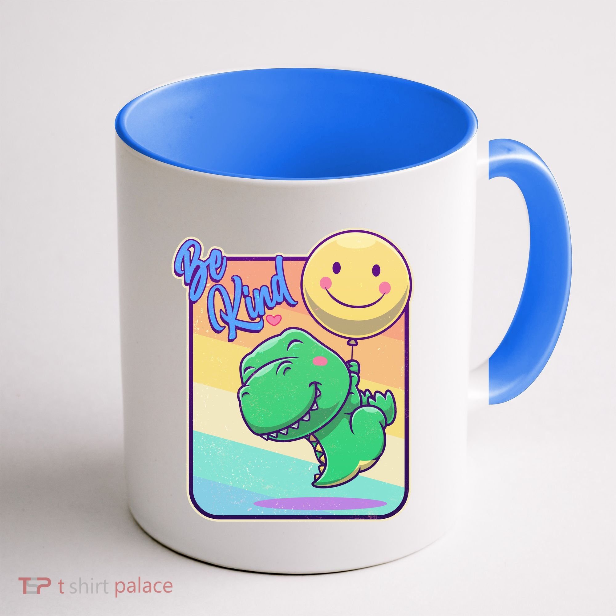 Be Kind Cute Happy TRex Dino Smiley Balloon Coffee Mug