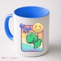 Be Kind Cute Happy TRex Dino Smiley Balloon Coffee Mug thumb 0