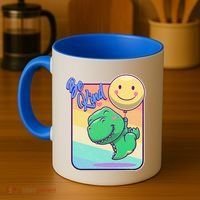 Be Kind Cute Happy TRex Dino Smiley Balloon Coffee Mug thumb 4