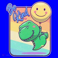Be Kind Cute Happy TRex Dino Smiley Balloon Coffee Mug thumb 5