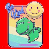 Be Kind Cute Happy TRex Dino Smiley Balloon Santa Hat thumb 1