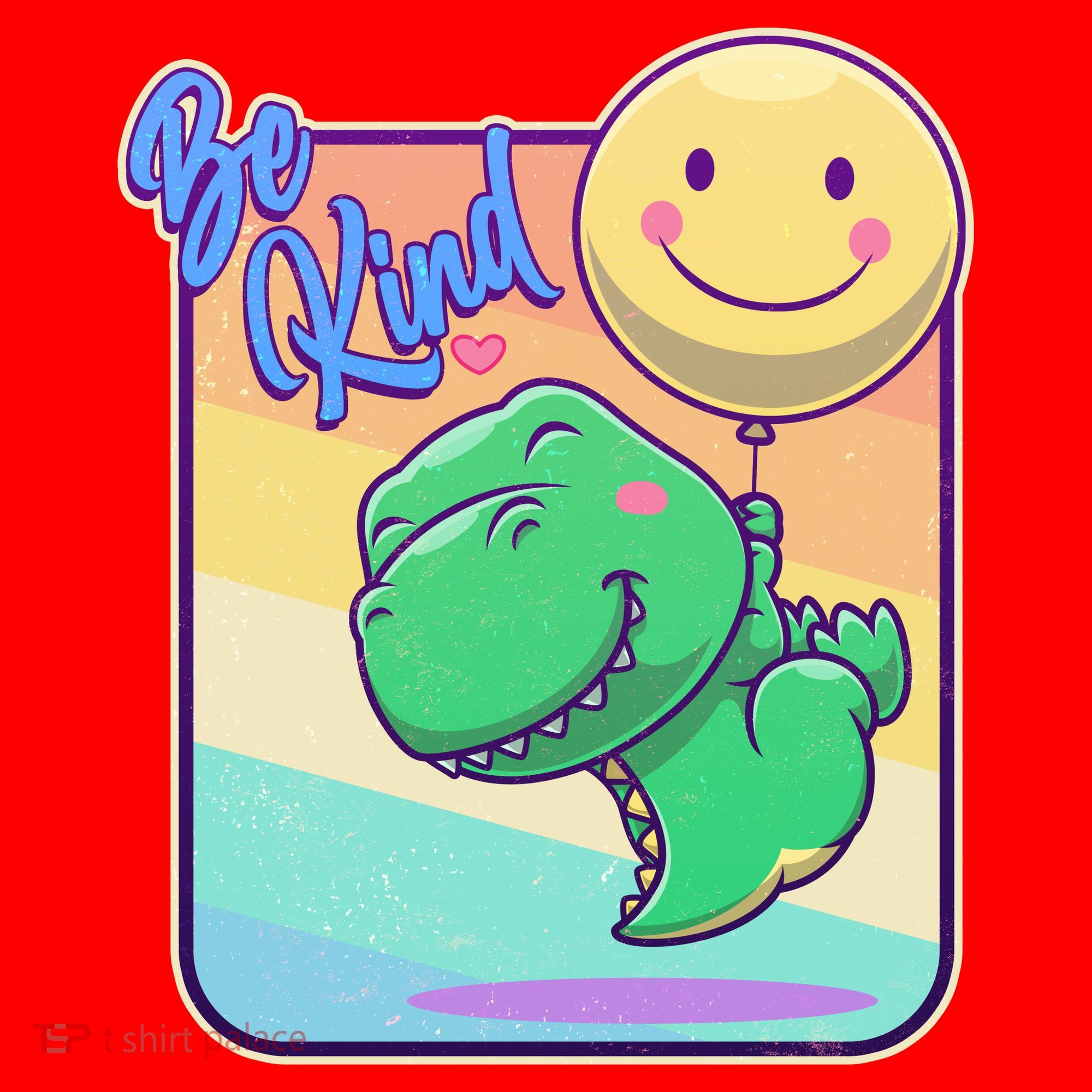 Be Kind Cute Happy TRex Dino Smiley Balloon Santa Hat
