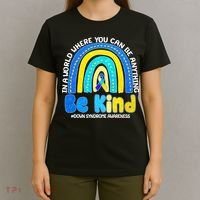 Be Kind Down Syndrome Awareness Rainbow T-Shirt thumb 4