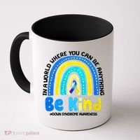 Be Kind Down Syndrome Awareness Rainbow Coffee Mug thumb 0