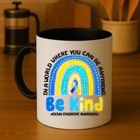 Be Kind Down Syndrome Awareness Rainbow Coffee Mug thumb 4