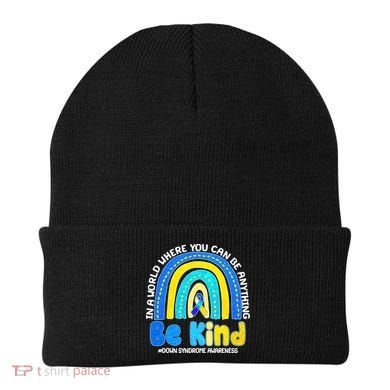 Be Kind Down Syndrome Awareness Rainbow Beanie