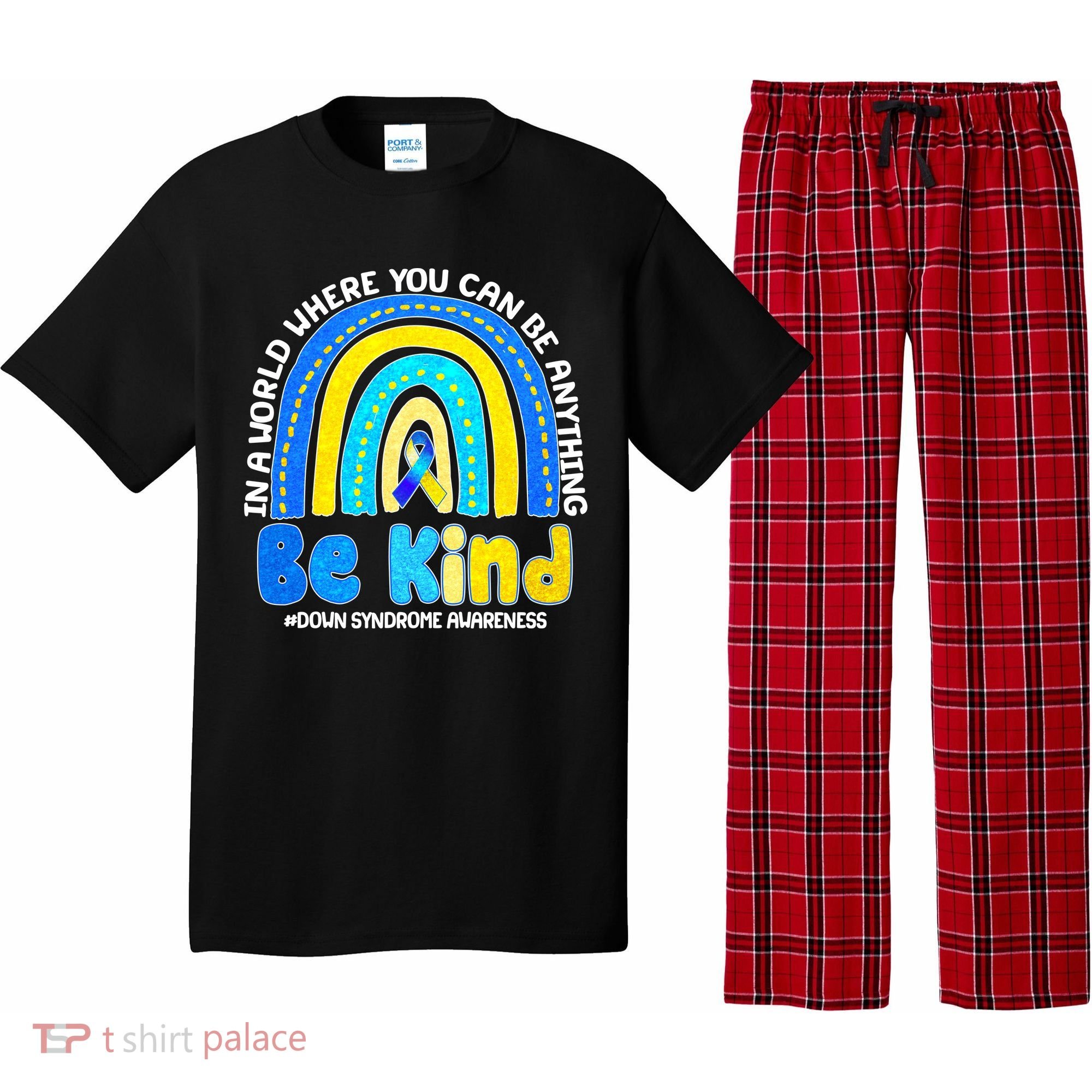 Be Kind Down Syndrome Awareness Rainbow Pajama Set