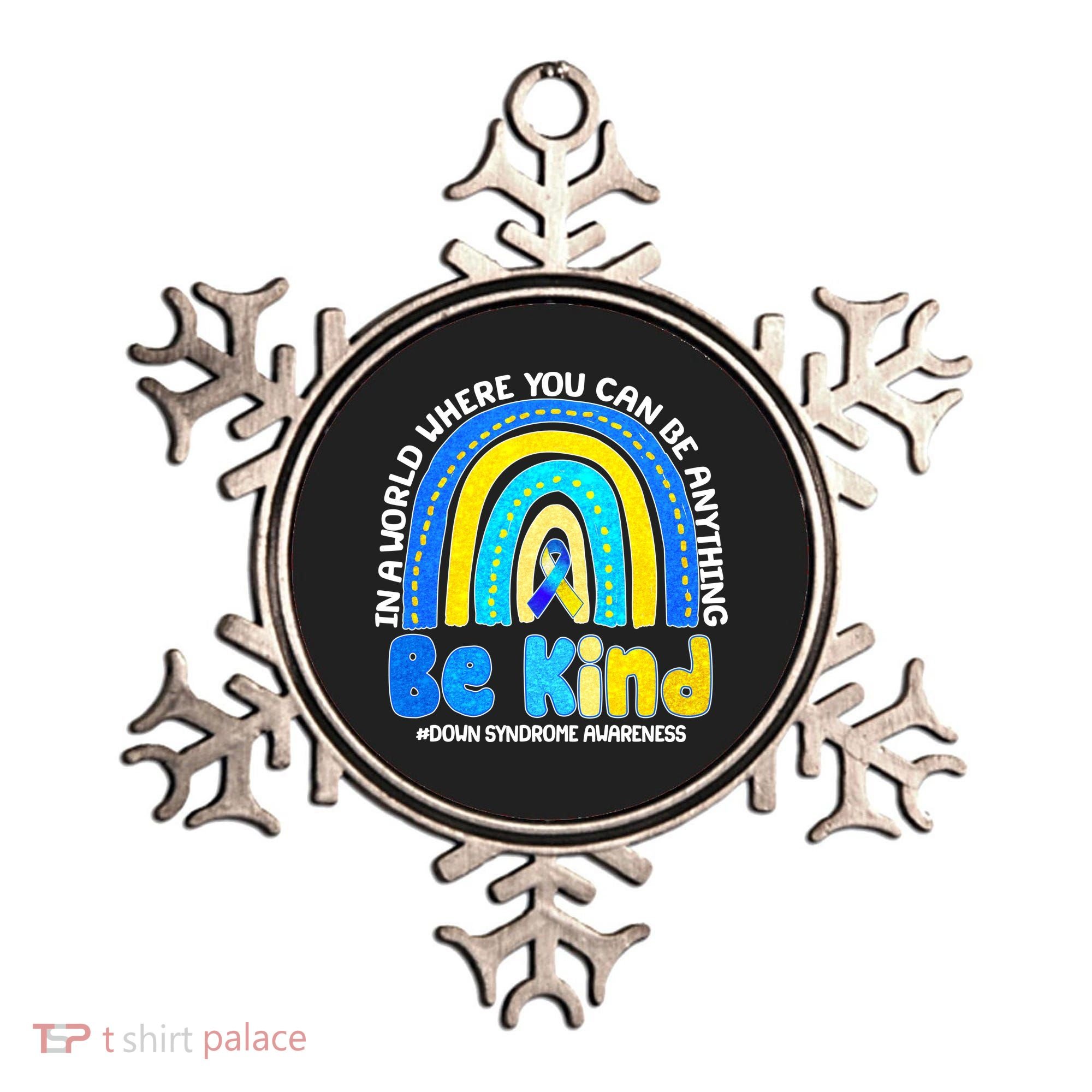 Be Kind Down Syndrome Awareness Rainbow Ornament
