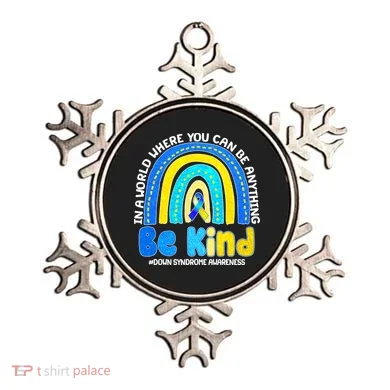 Be Kind Down Syndrome Awareness Rainbow Ornament