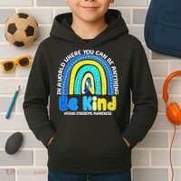 Be Kind Down Syndrome Awareness Rainbow Kids Hoodie thumb 2
