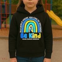 Be Kind Down Syndrome Awareness Rainbow Kids Hoodie thumb 3