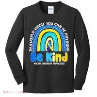 Be Kind Down Syndrome Awareness Rainbow Kids Long Sleeve Shirt thumb 0