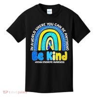 Be Kind Down Syndrome Awareness Rainbow Kids T-Shirt thumb 0
