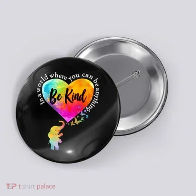 Be Kind Elephant Heart Button