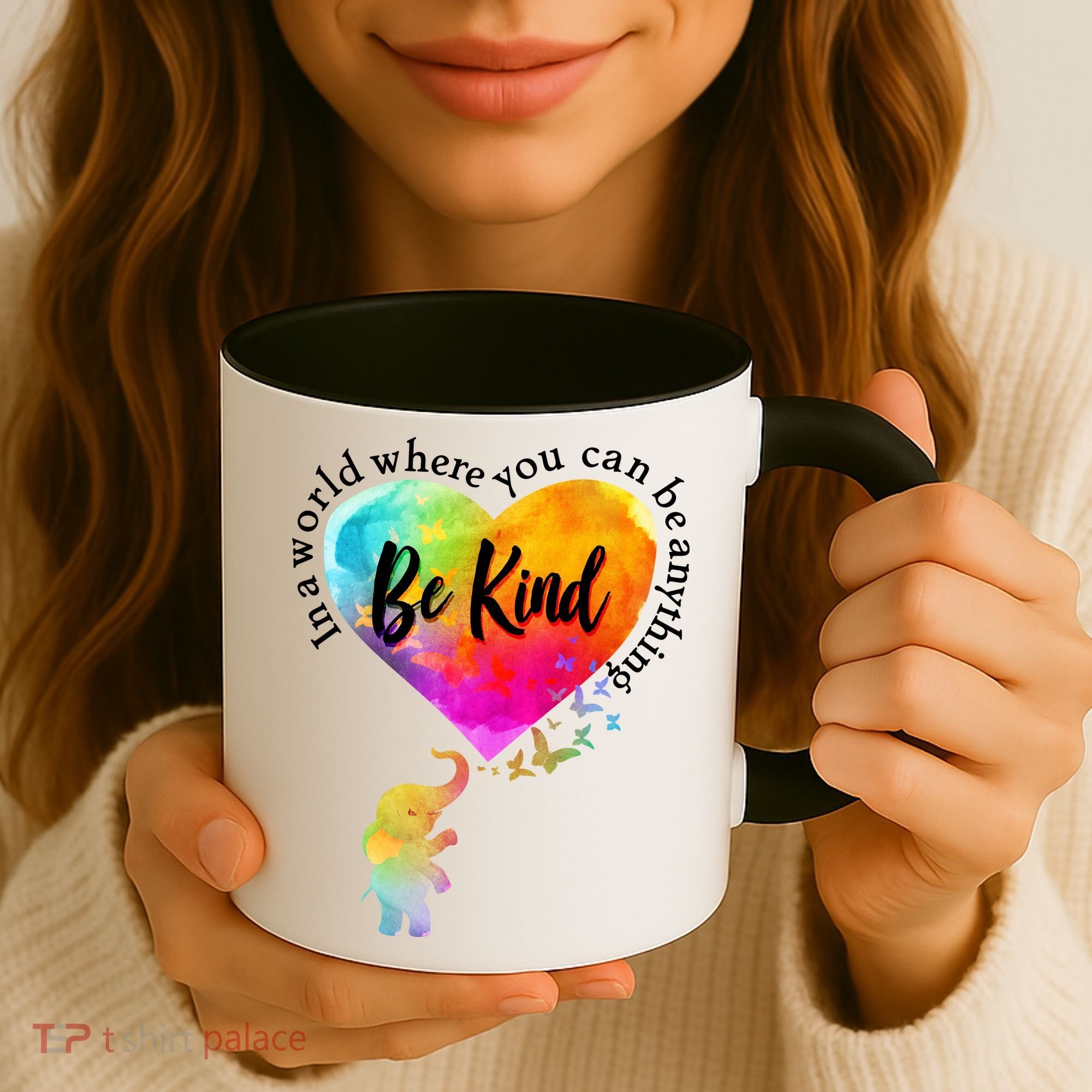 Be Kind Elephant Heart Coffee Mug