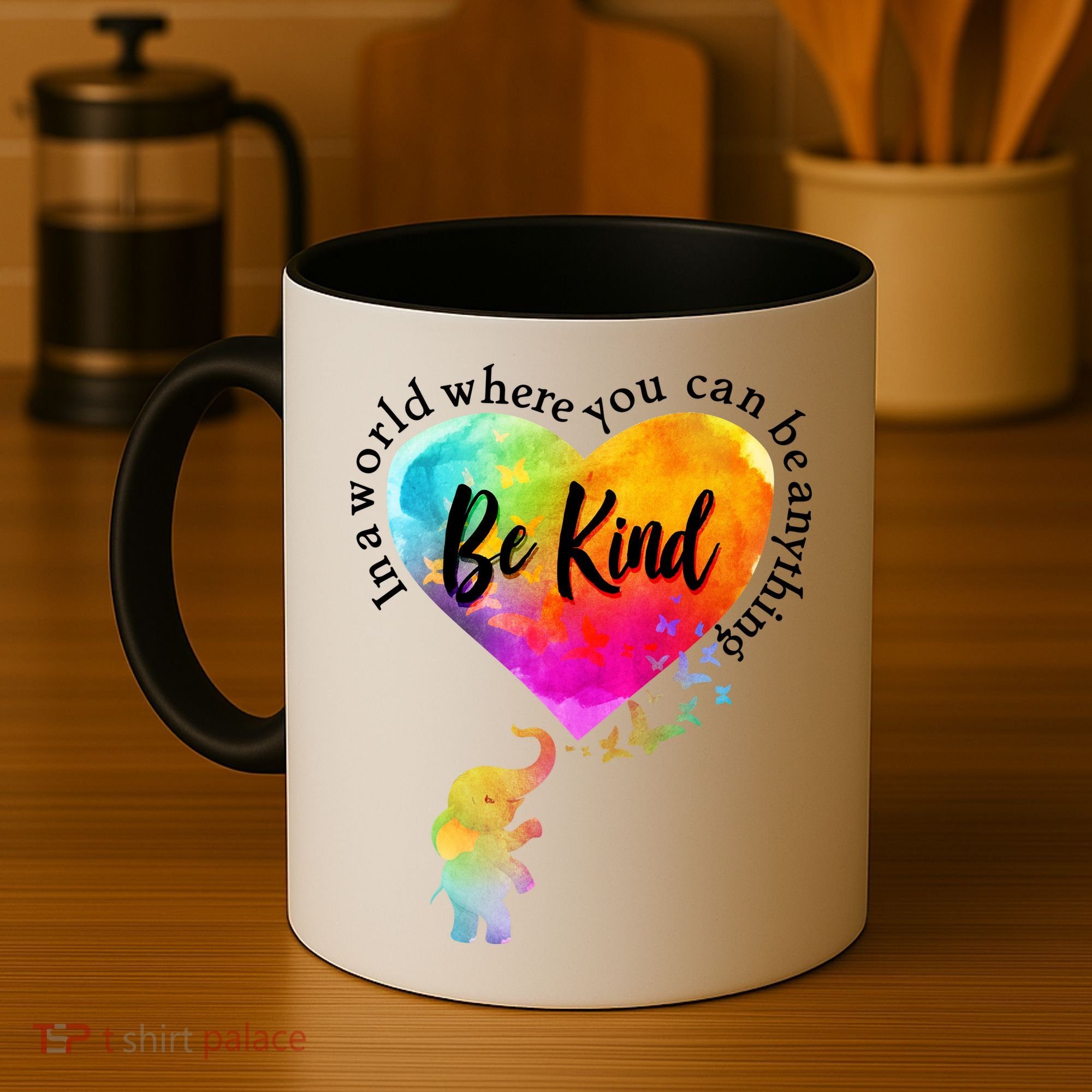 Be Kind Elephant Heart Coffee Mug
