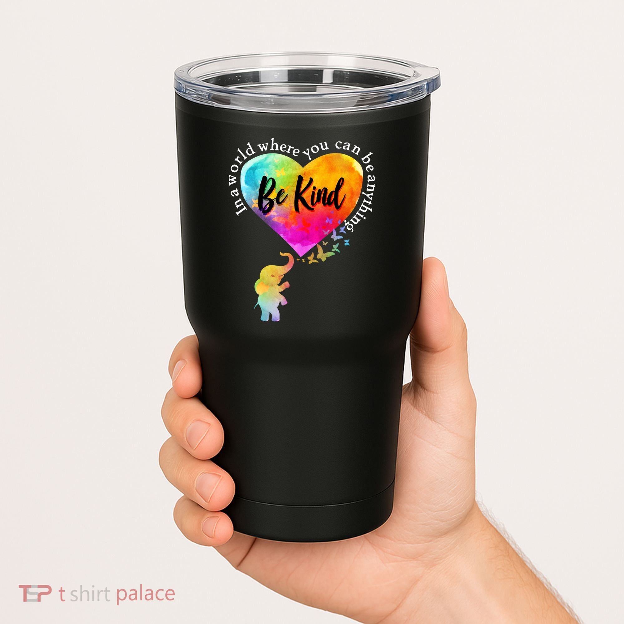 Be Kind Elephant Heart Tumbler