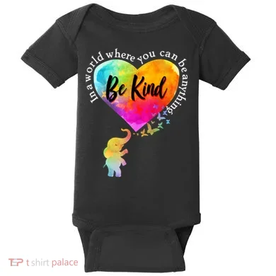 Be Kind Elephant Heart Baby Bodysuit