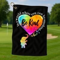 Be Kind Elephant Heart Golf Towel thumb 1