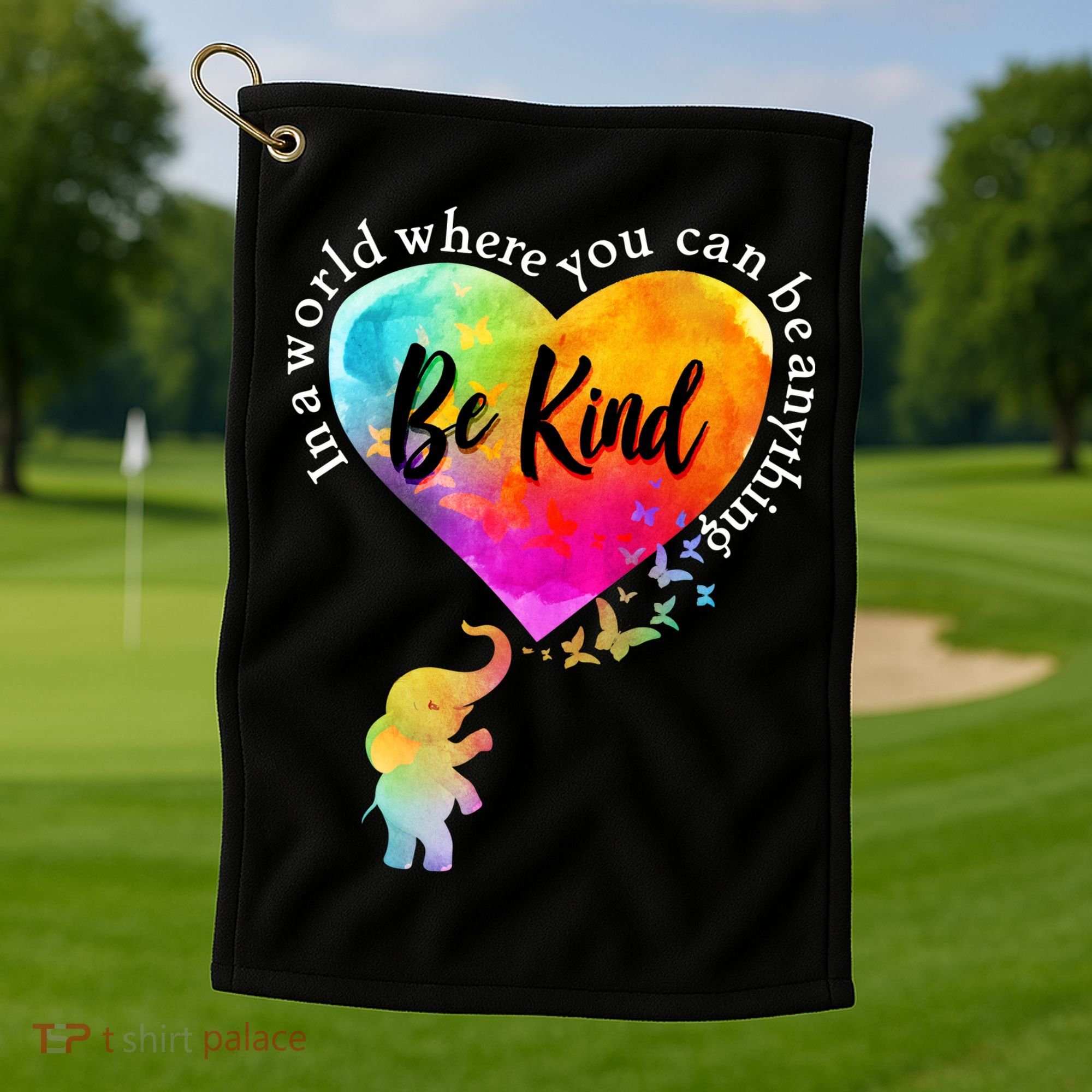 Be Kind Elephant Heart Golf Towel