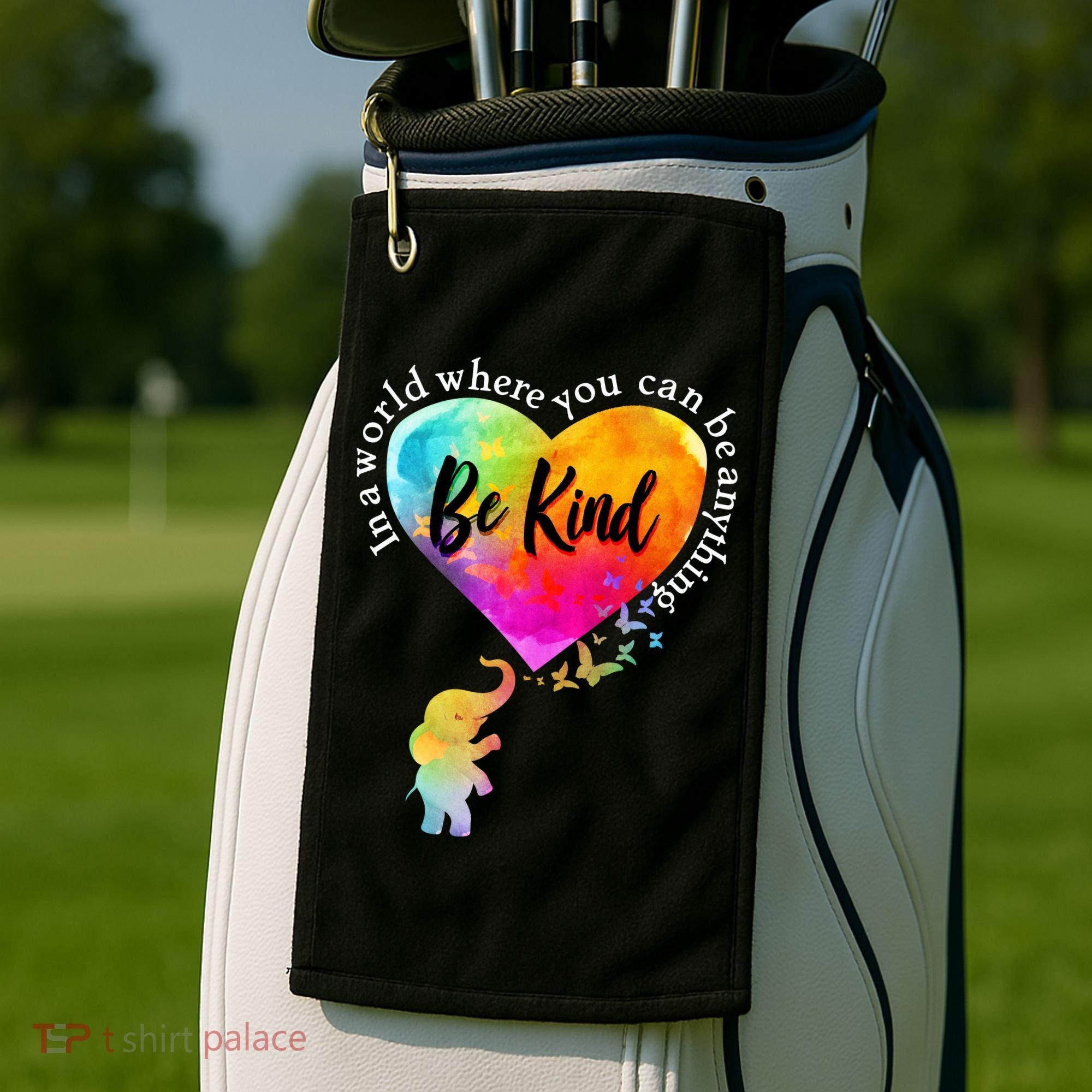 Be Kind Elephant Heart Golf Towel
