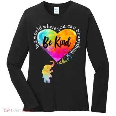 Be Kind Elephant Heart Women's Long Sleeve Shirt