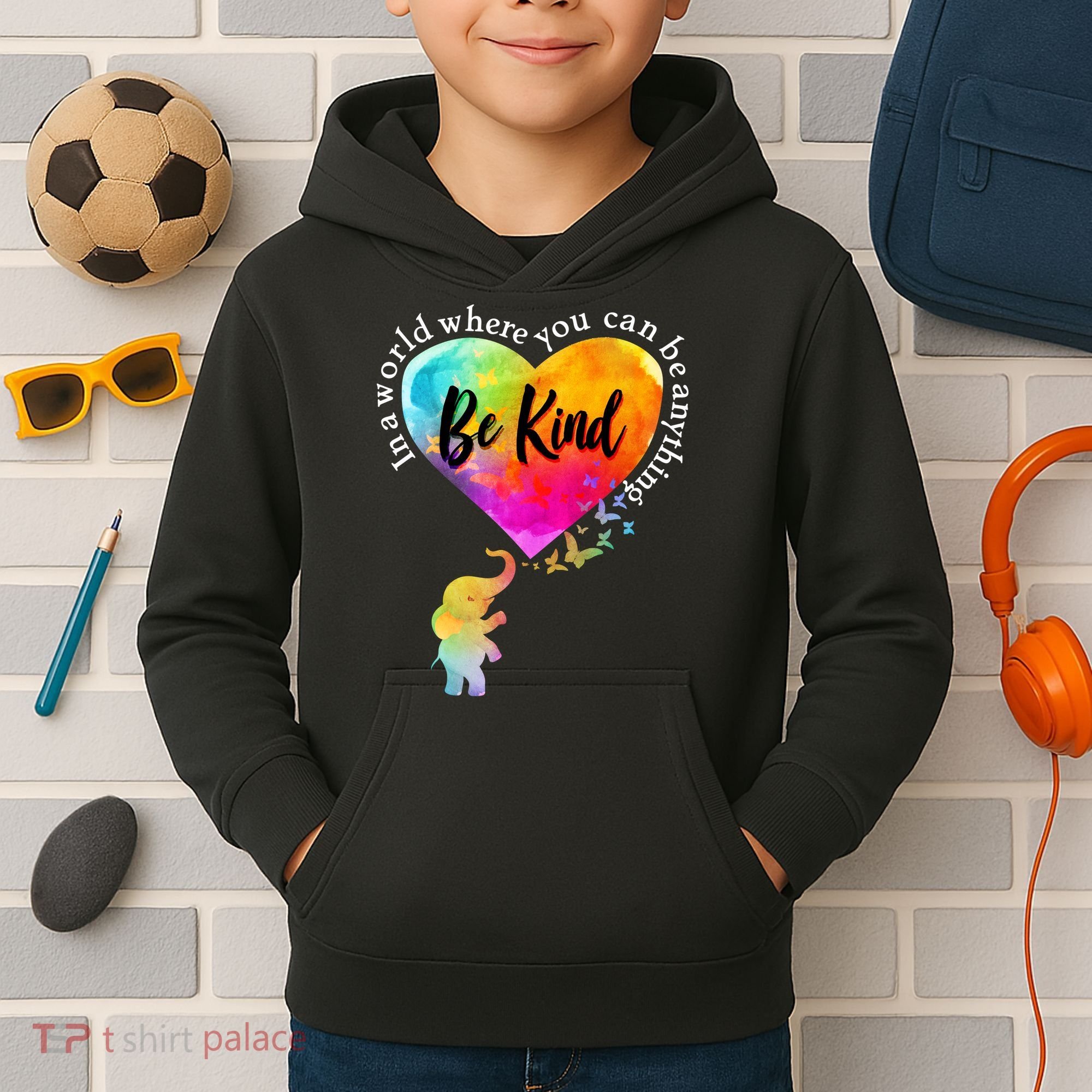 Be Kind Elephant Heart Kids Hoodie