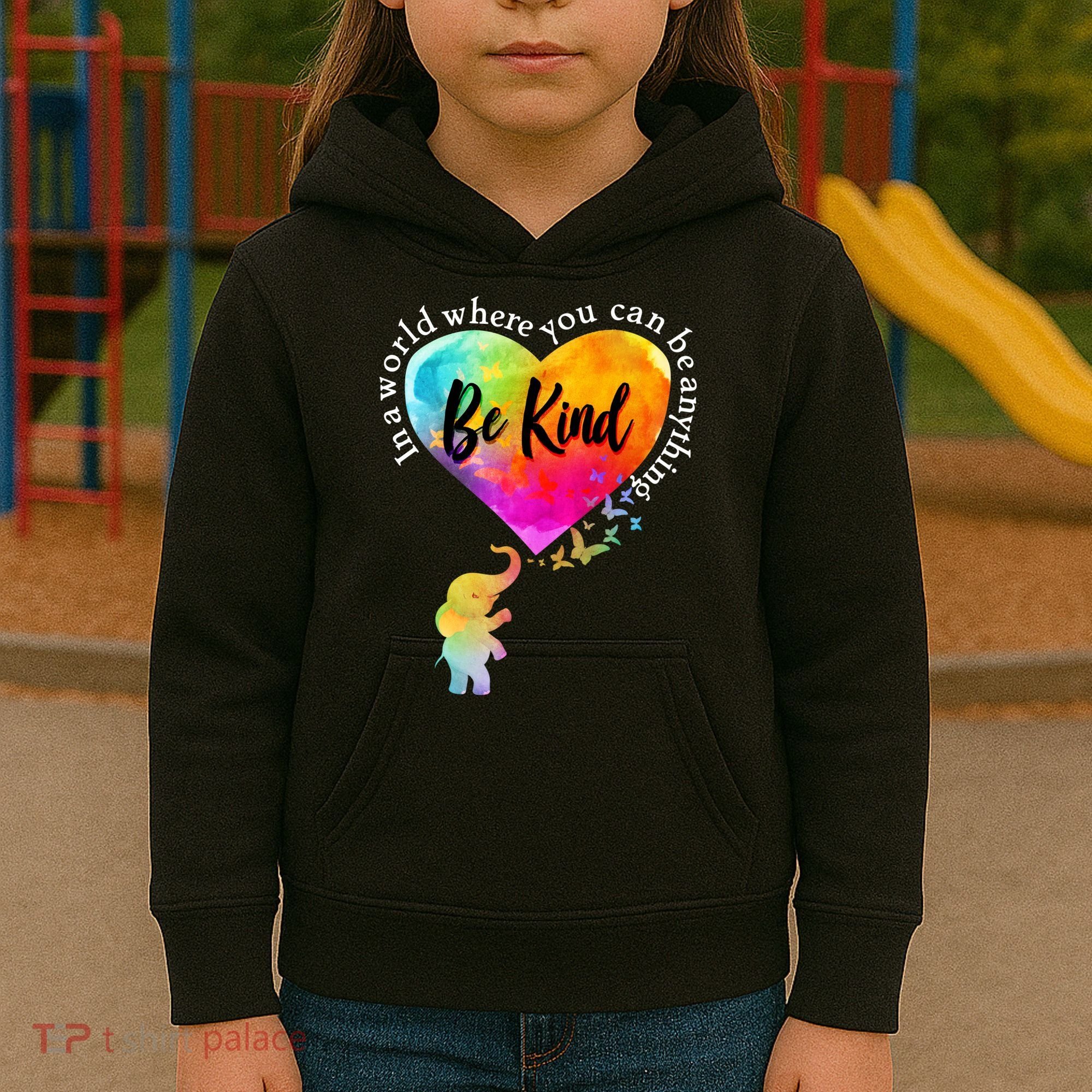 Be Kind Elephant Heart Kids Hoodie