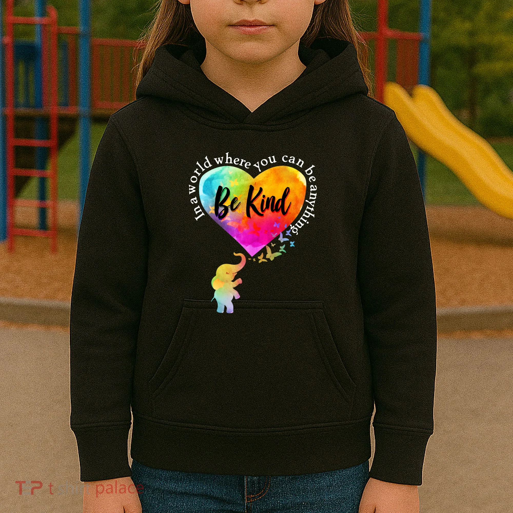 Be Kind Elephant Heart Kids Hoodie