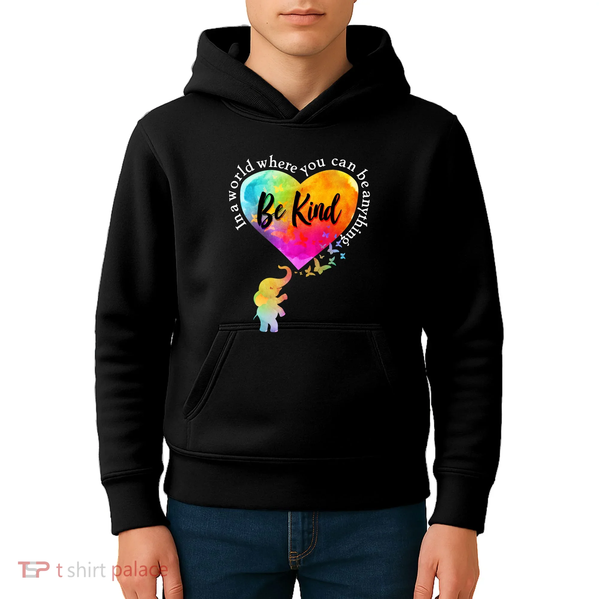 Be Kind Elephant Heart Kids Hoodie