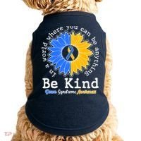 Be Kind Sunflower Ribbon Down Syndrome Awareness Doggie Tank thumb 0