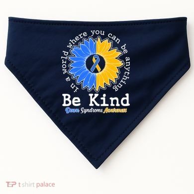 Be Kind Sunflower Ribbon Down Syndrome Awareness USA-Made Doggie Bandana