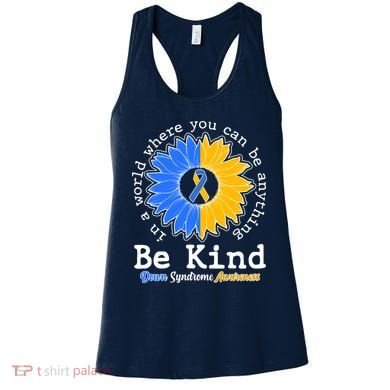 Be Kind Sunflower Ribbon Down Syndrome Awareness Women's Tank Top