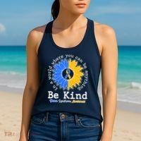 Be Kind Sunflower Ribbon Down Syndrome Awareness Women's Tank Top thumb 2